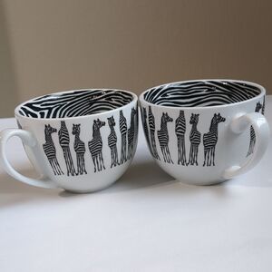 Pier 1 Imports Zebra Porcelain Mug 16 Oz Set Of 2
